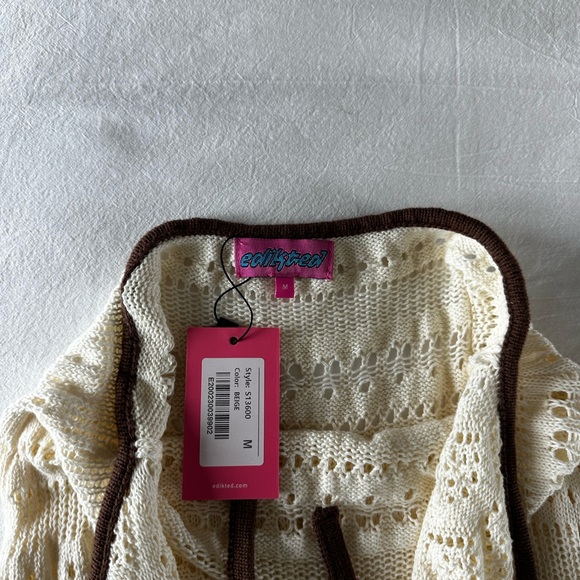 Edikted Beige Crochet Halter Dress - Picture 3 of 5